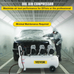 Compresseur d’Air Silencieux VEVOR 100 L – 3 CV, Sans Huile, 8 Bar, 495 L/min – Moteur Cuivre – Image 2